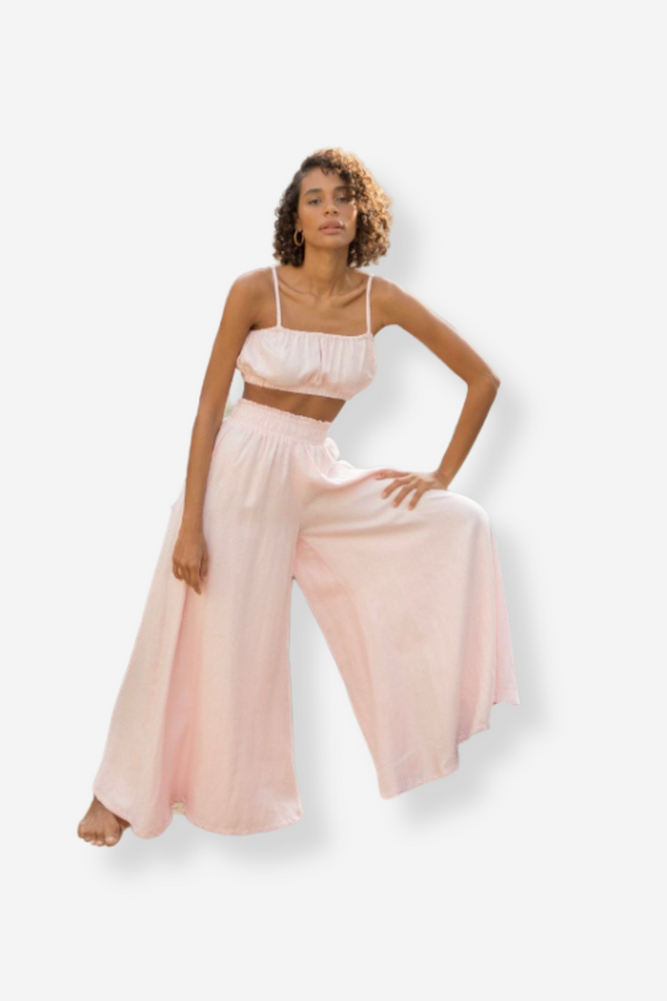 ÉSS Linen Carmen Bustier Top - Blush