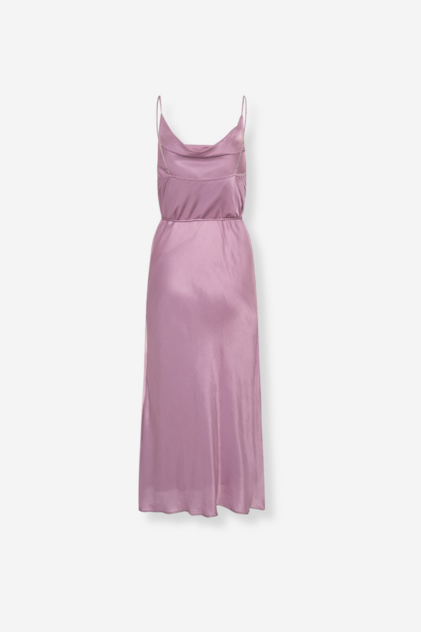 ÉSS Silk Tia Cowl Neck Midi Dress - Plum