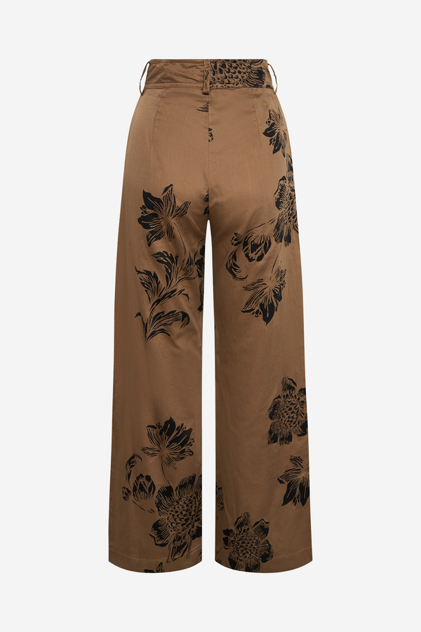ÉSS Tayla High Waisted Pant - Cinnamon Banksia Print