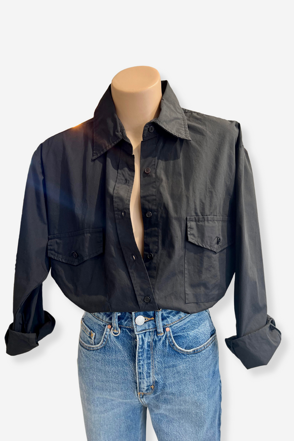 ÉSS Jessica Cotton Poplin Shirt - Black