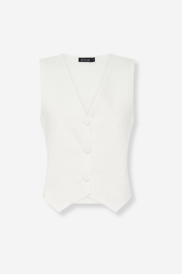 Éss The Label Branca Twill Coat - White