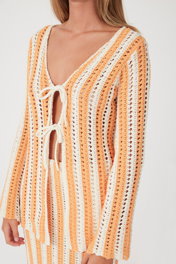 Zulu & Zephyr Cotton Knit Top - Golden Stripe