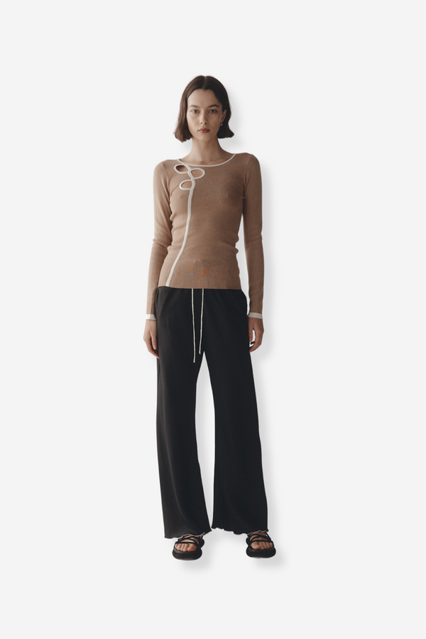 Marle Misa Top - Camel / Ivory