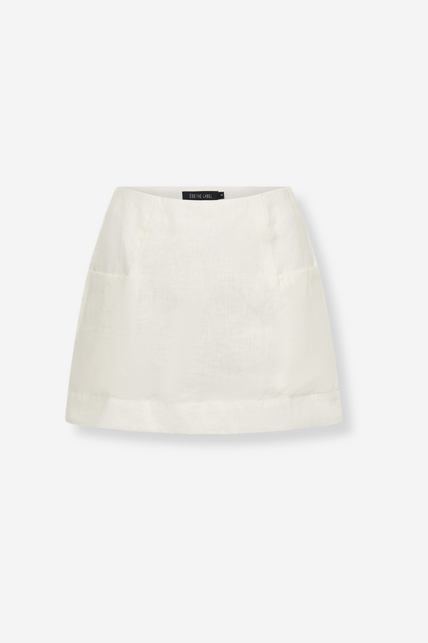 ÉSS Bowie Linen Mini Skirt - White