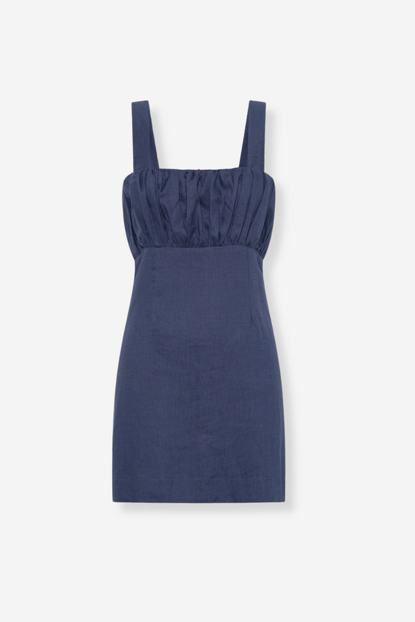 ÉSS Mika Pleated Mini Dress - Navy