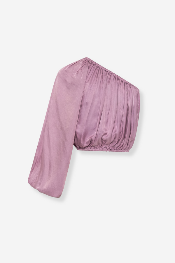 ÉSS Maya Silk One Shoulder Top - Plum