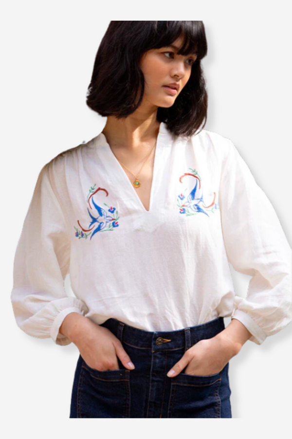 Marie Louise Mésange Blouse - White