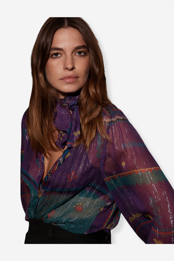 Marie Louise De Monterey Amelie Rainbow Blouse - Iridescent