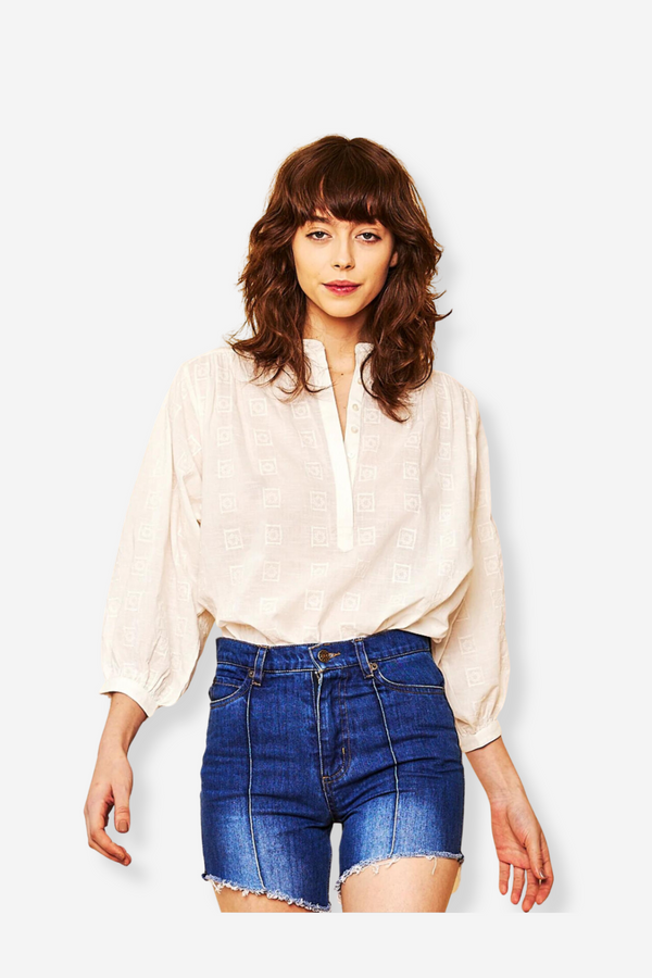 Marie Louise De Monterey Palais Blouse - Chalk