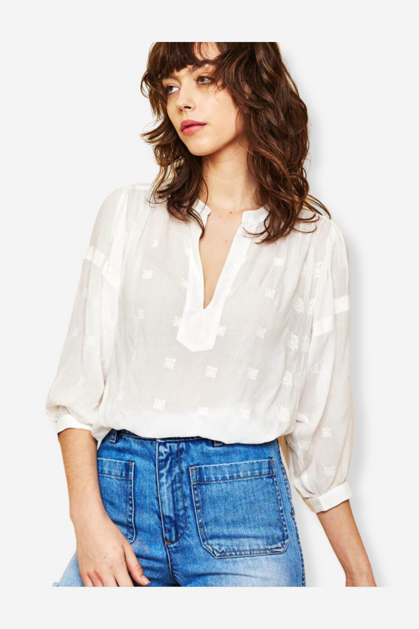 Marie Louise De Monterey India Blouse - Chalk