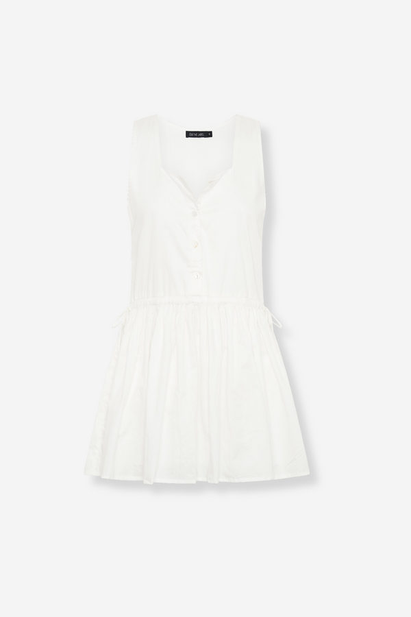 ÉSS Eliza Square Neck Cotton Dress - White