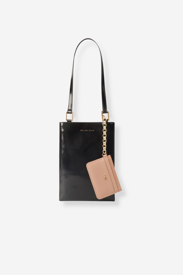 Dylan Kain The Ella Patent Phone Bag - Light Gold