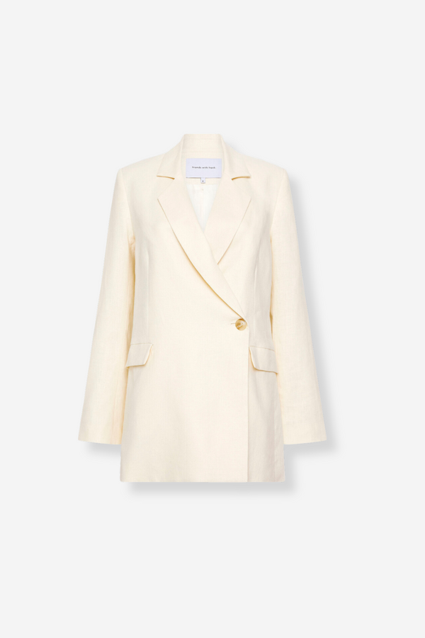 Friends With Frank Odette Linen Blazer - Ivory