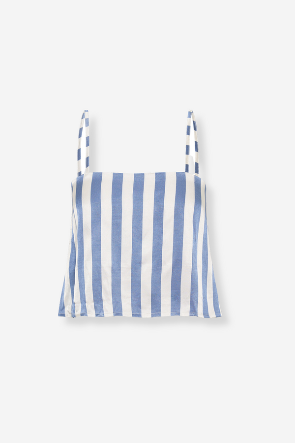 ÉSS Swing Cropped Cami - Moroccan Blue Stripe