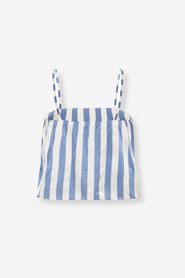 ÉSS Swing Cropped Cami - Moroccan Blue Stripe