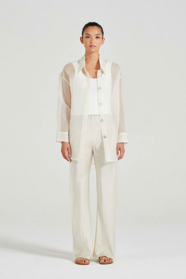 Friends With Frank Amira Shirt Jacket - Sheer White