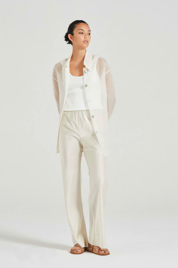 Friends With Frank Amira Shirt Jacket - Sheer White