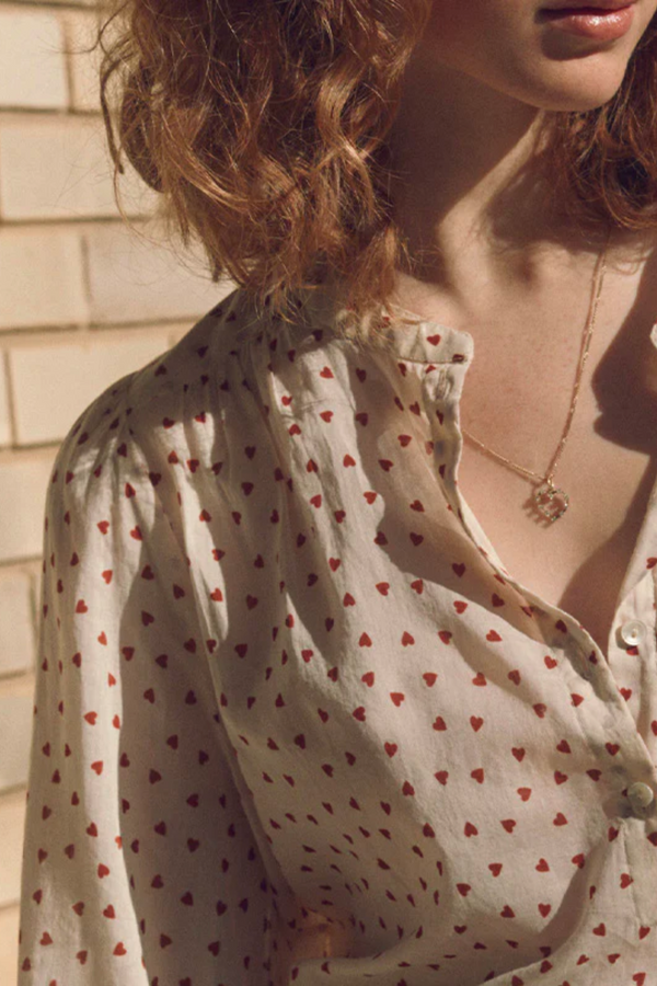 Marie Louise De Monterey Je T'aime Blouse - Red