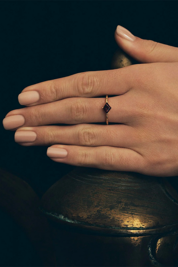 Temple of the Sun Jaya Ring - Garnet Gold Vermeil