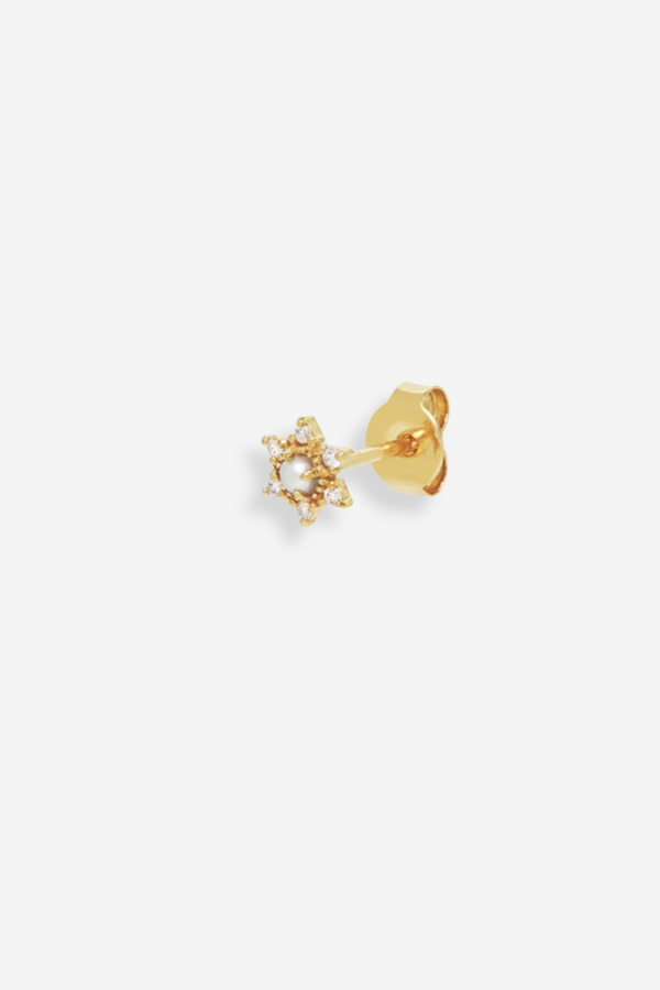 By Charlotte Ethereal Light Diamond Single Stud - 14K Gold