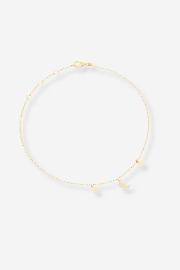 By Charlotte Light Up The Sky Anklet - 14K Gold