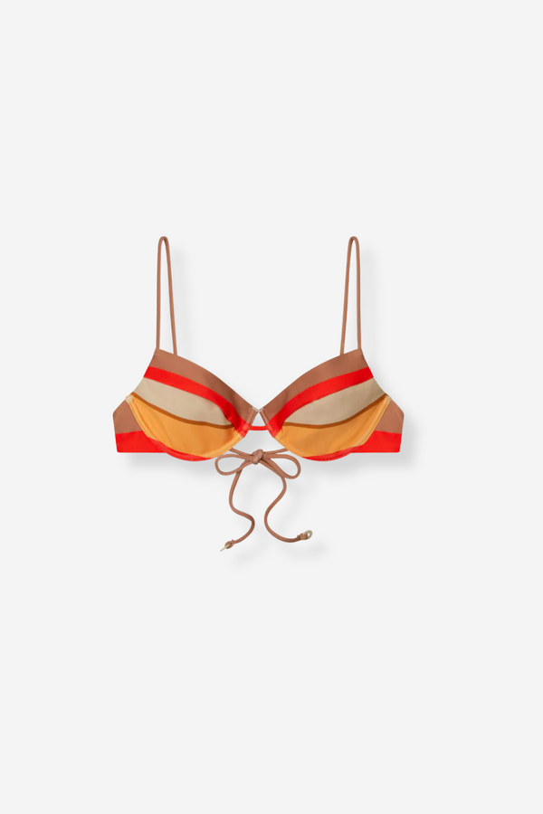 Zulu & Zephyr Tie Balconette Bra Cup - Sun Stripe