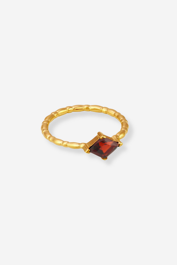 Temple of the Sun Jaya Ring - Garnet Gold Vermeil