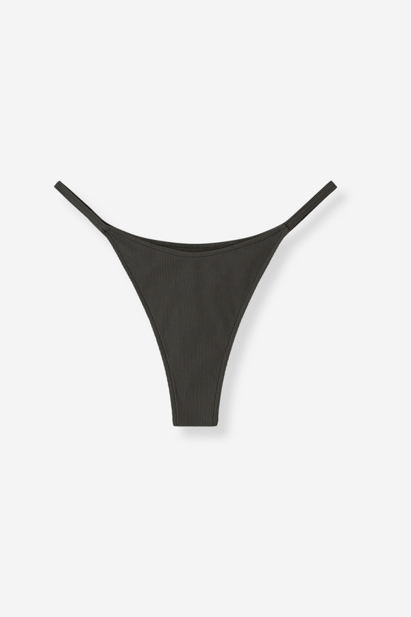 Zulu & Zephyr Rib Curve Thong Brief - Charcoal
