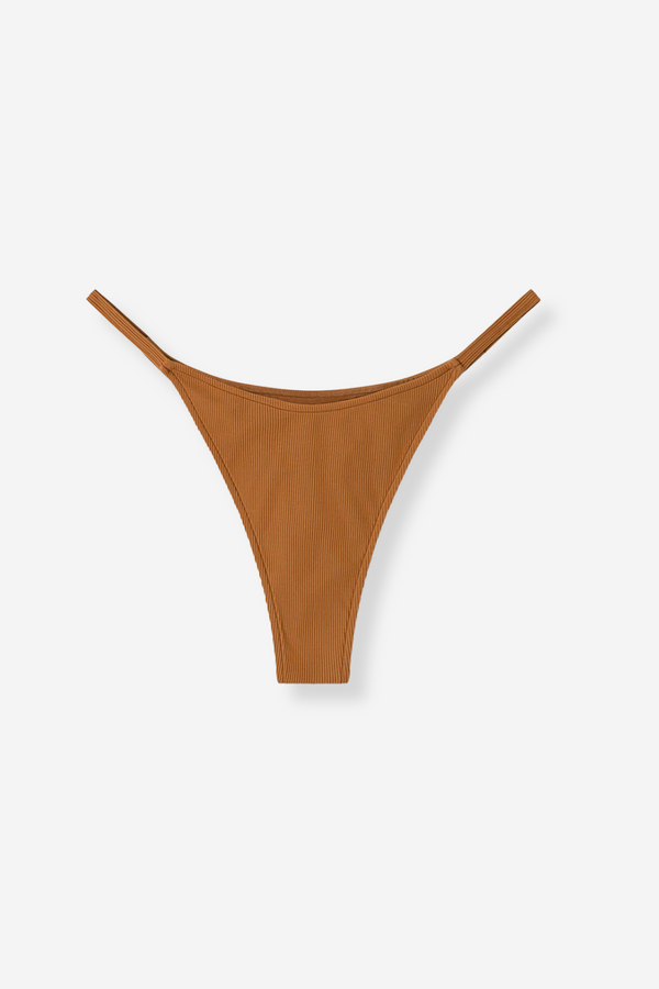 Zulu & Zephyr Rib Curve Thong  - Almond