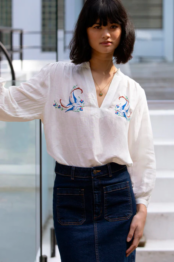 Marie Louise Mésange Blouse - White
