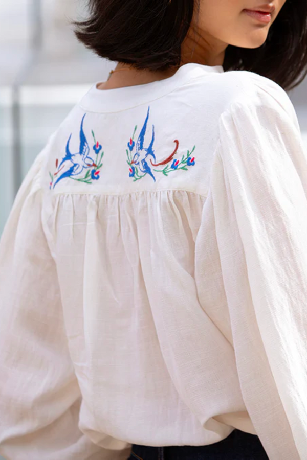 Marie Louise Mésange Blouse - White