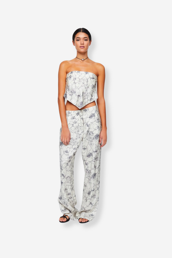 Bec & Bridge Tillie Strapless Top - Linear Floral
