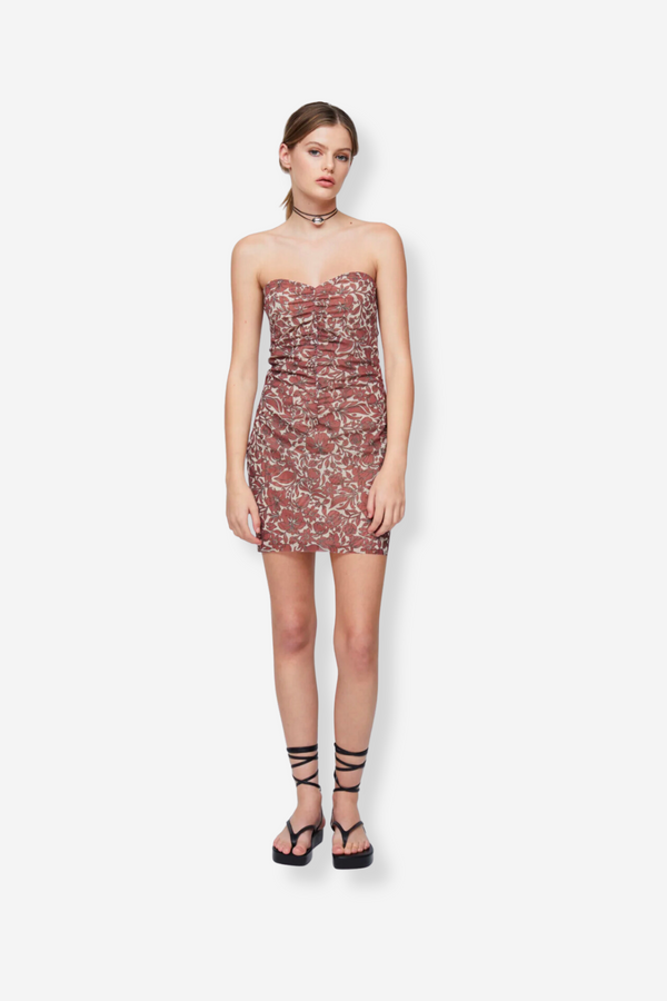 Bec & Bridge Priya Strapless Mini Dress - Hibiscus Floral