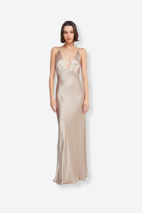 Bec & Bridge Lorelai V Maxi Dress - Smoke Taupe -