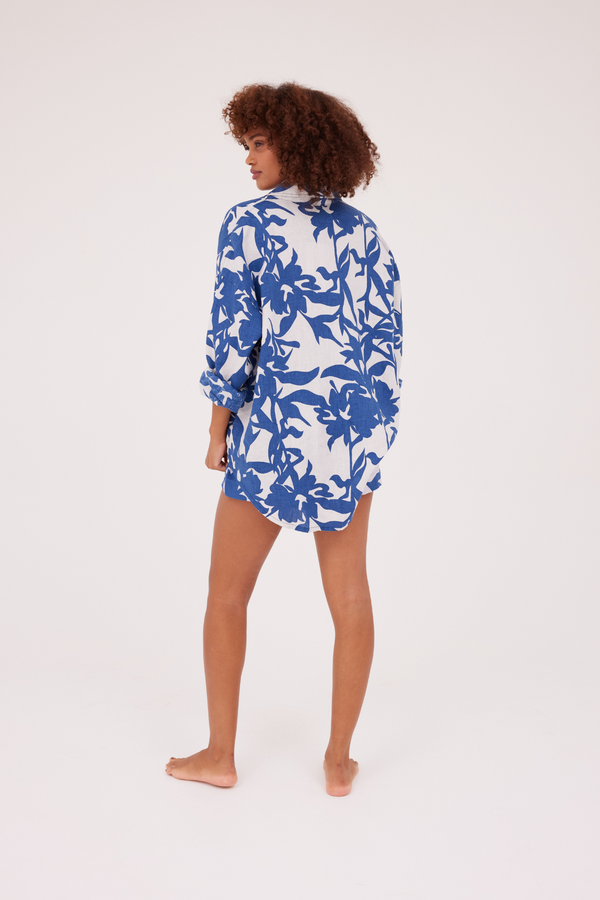 ÉSS Lolita Linen Short - Cobalt Floral