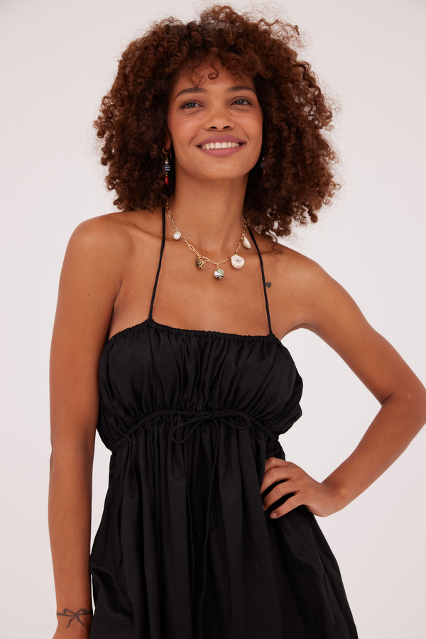 ÉSS Lula Cotton Mini Dress - Black