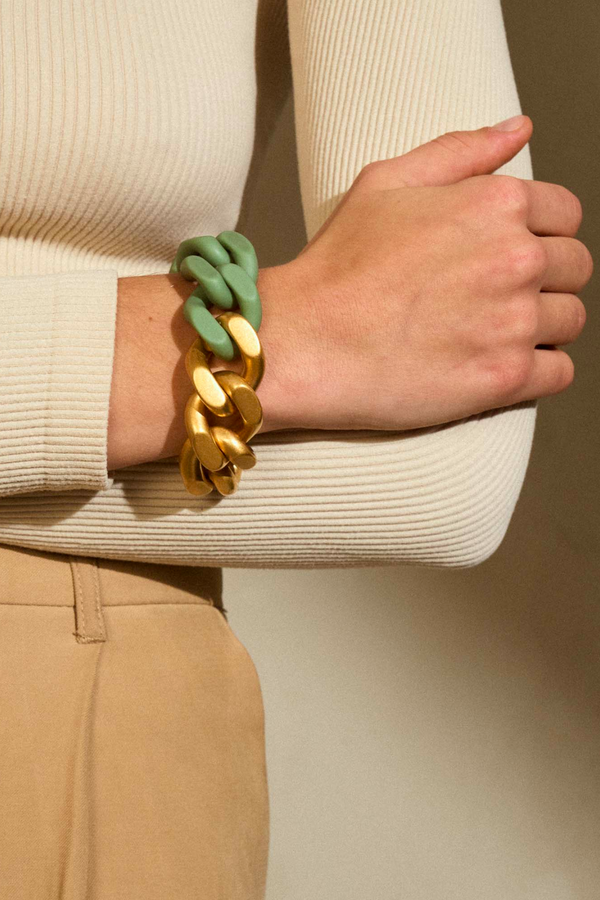 Vanessa Baroni Great Bracelet 2 Colour Gold - Matt Mint