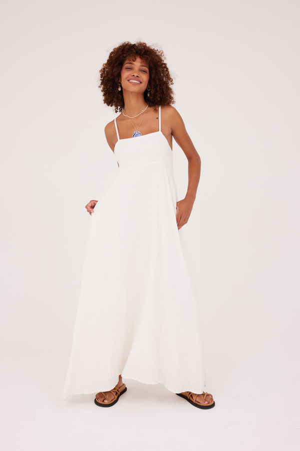 ÉSS Romi Linen Maxi Dress - Ivory