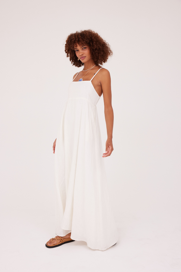 ÉSS Romi Linen Maxi Dress - Ivory – Splice Boutique