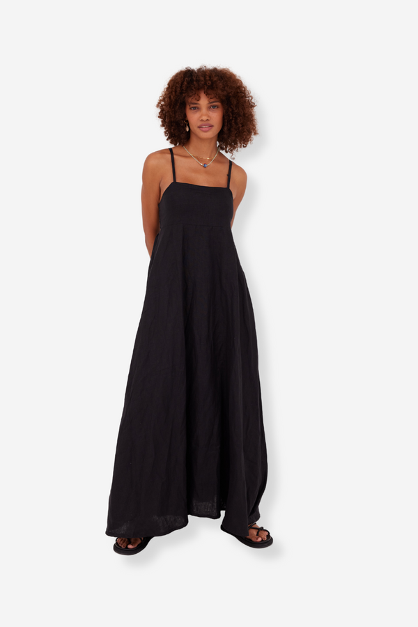 ÉSS Romi Linen Maxi Dress - Black