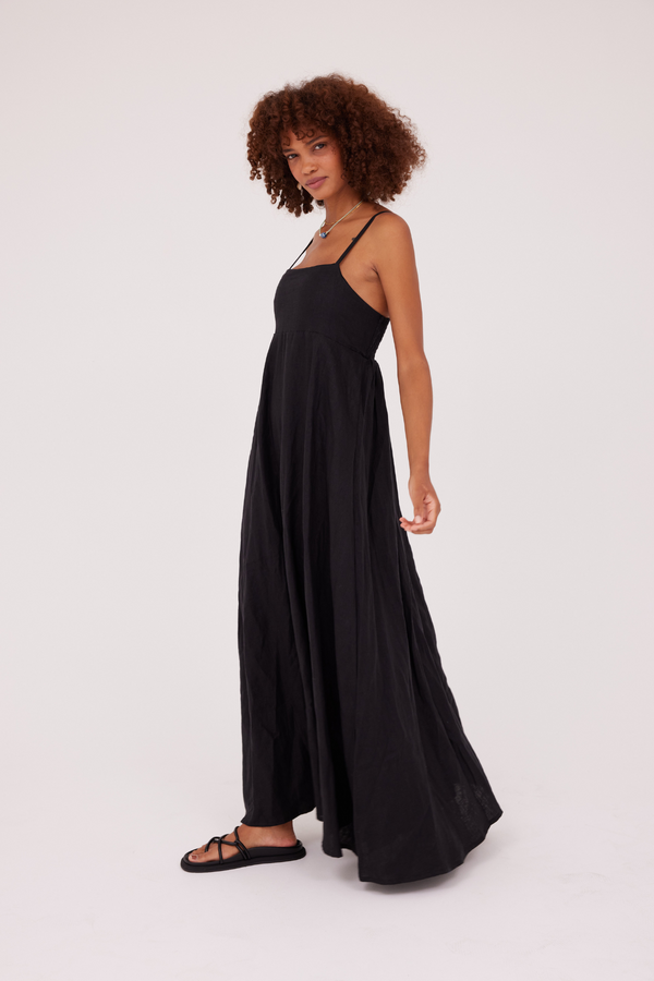 ÉSS Romi Linen Maxi Dress - Black