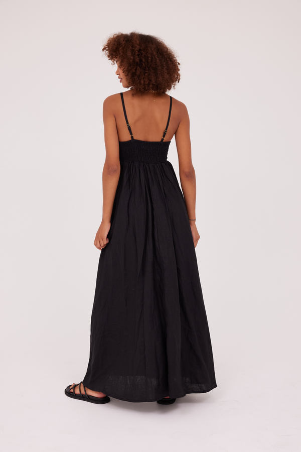 ÉSS Romi Linen Maxi Dress - Black