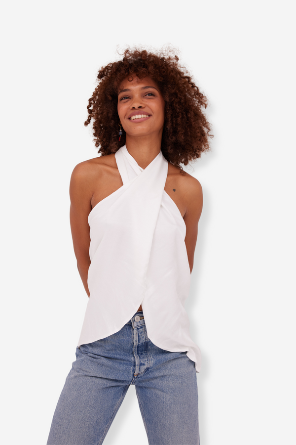 ÉSS Savannah Cross Over Sarong Top - White