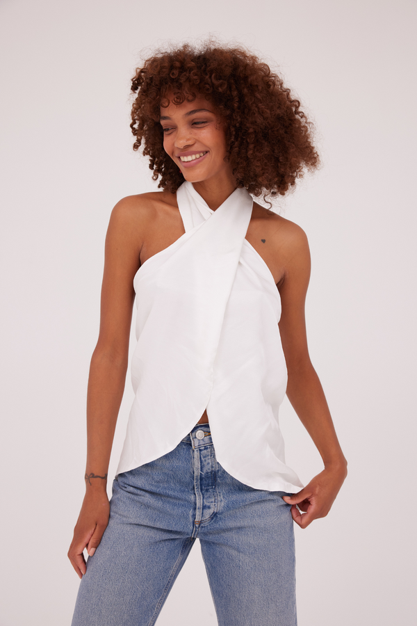 ÉSS Savannah Cross Over Sarong Top - White