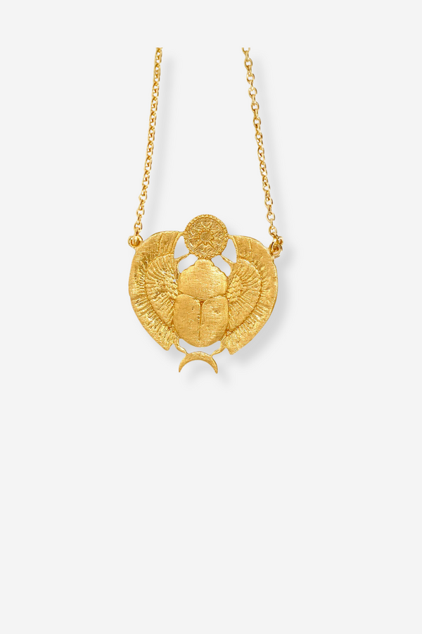Temple of the Sun Scarab Necklace - Gold