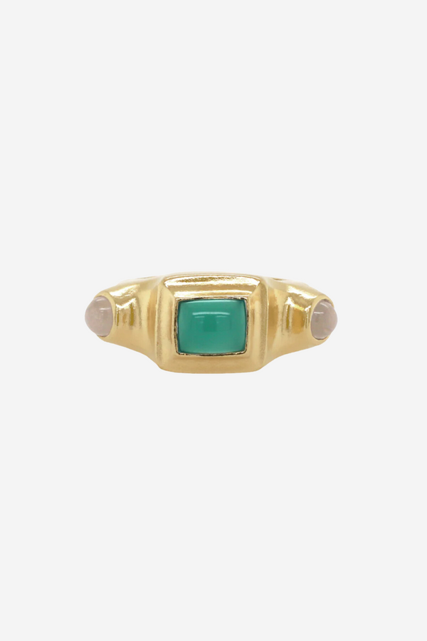 Cleopatra's Bling Chloe Ring with Agate - 18k Gold Plated