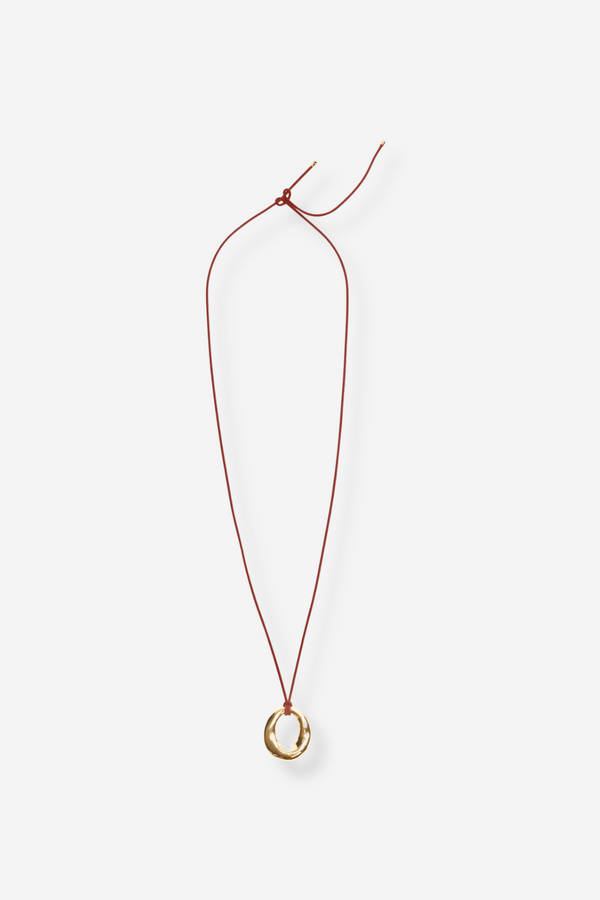 Flash Jewellery 14k Plated Brass Voyage Pendant - Deep Red