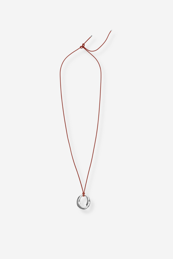 Flash Jewellery Voyage Pendant - Silver & Deep Red