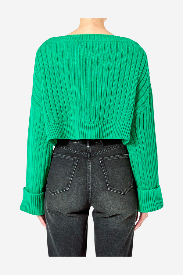 Neuw Denim Cooper Crop Knit - Fern Green