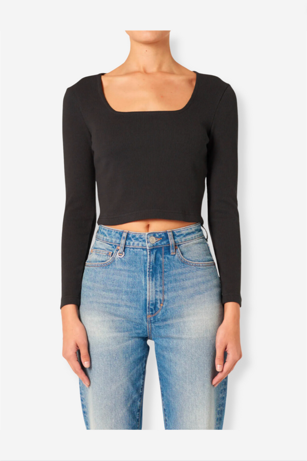 Neuw Denim Jonesy Square Neck  Top - Black